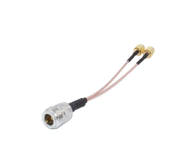 N-Female to 2x SMA-Male connector