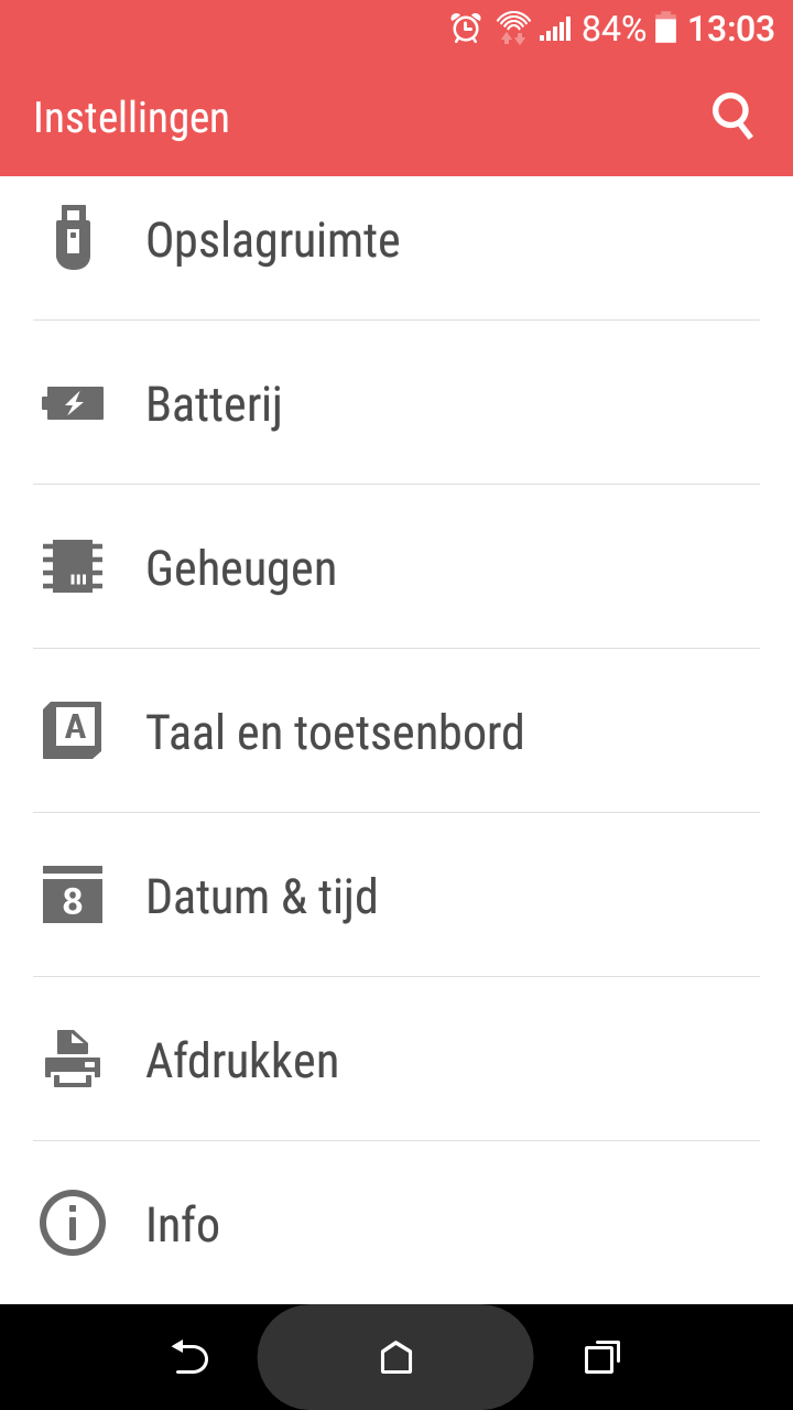 Android / Instellingen